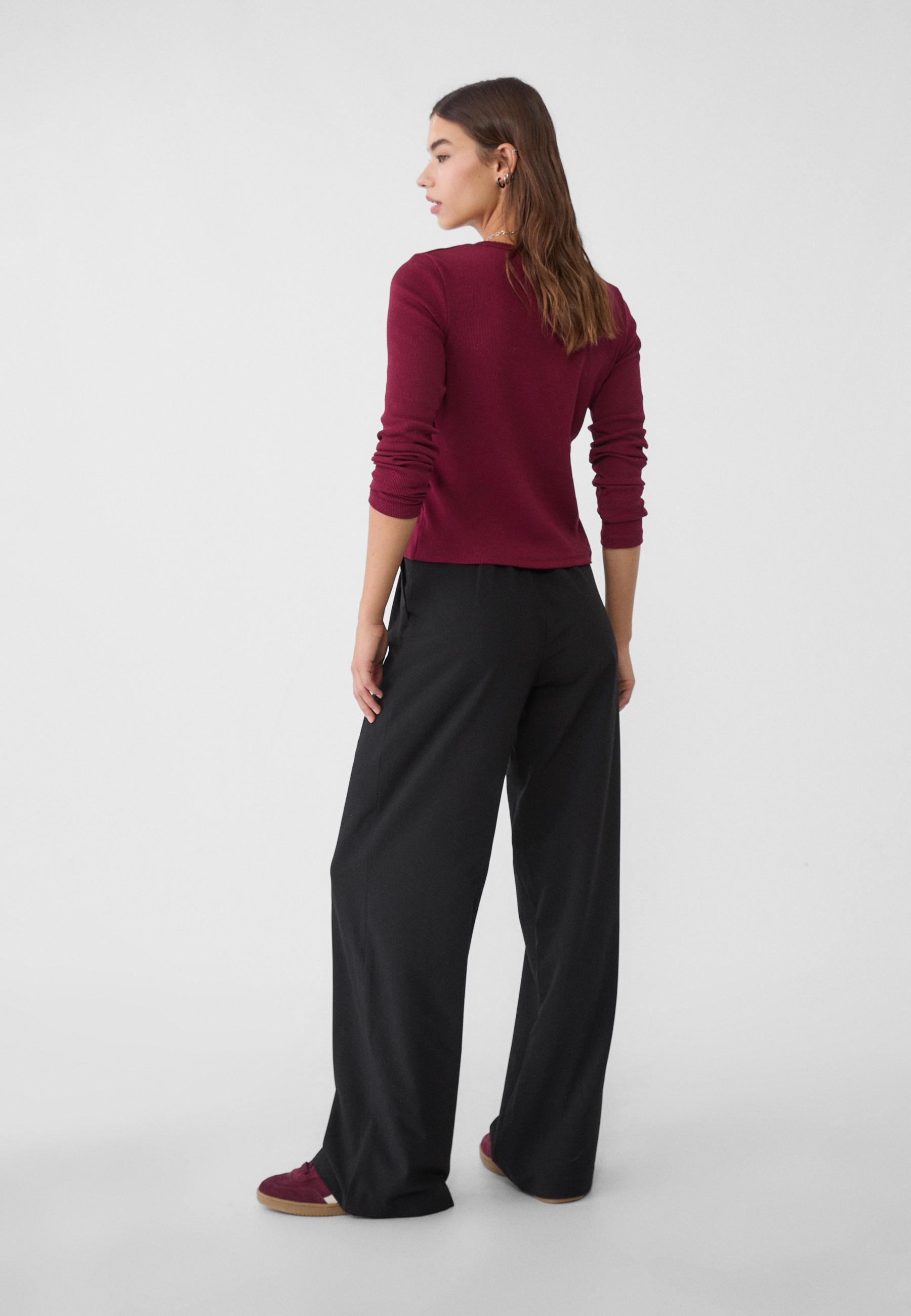 Pantalon habille large avec boucle Mode femme Stradivarius France