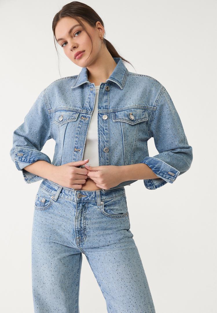 cazadora denim brillos