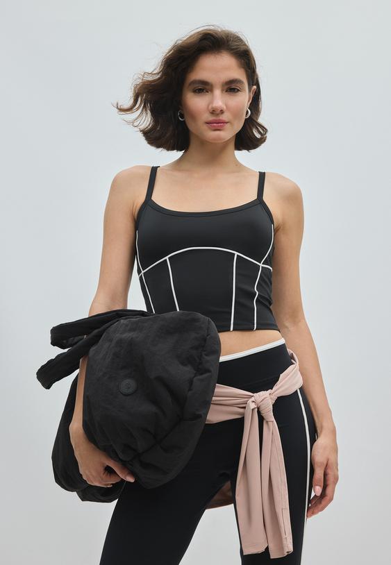 Stradivarius Quilted Maxi Bag Black Os