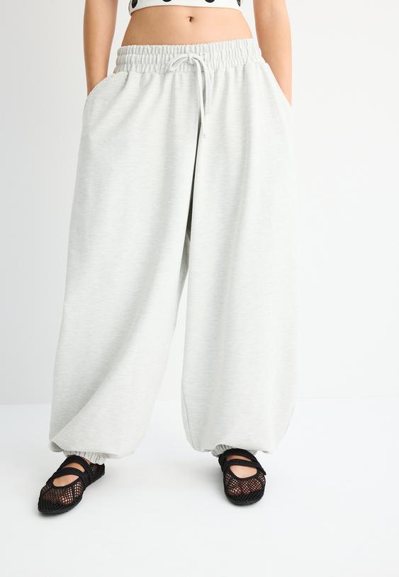 Stradivarius Jogger Ballon Volume Gris Mélangé Xxs