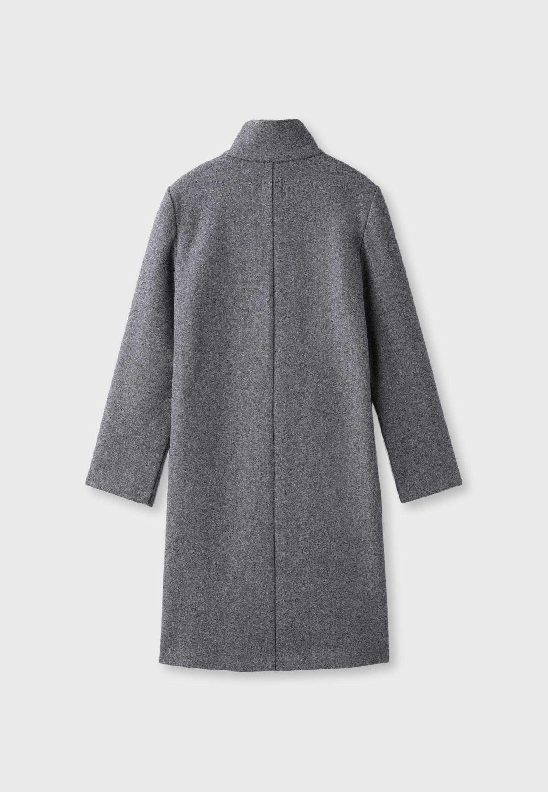 Basic soft-touch coat — Dark grey (alternate view)