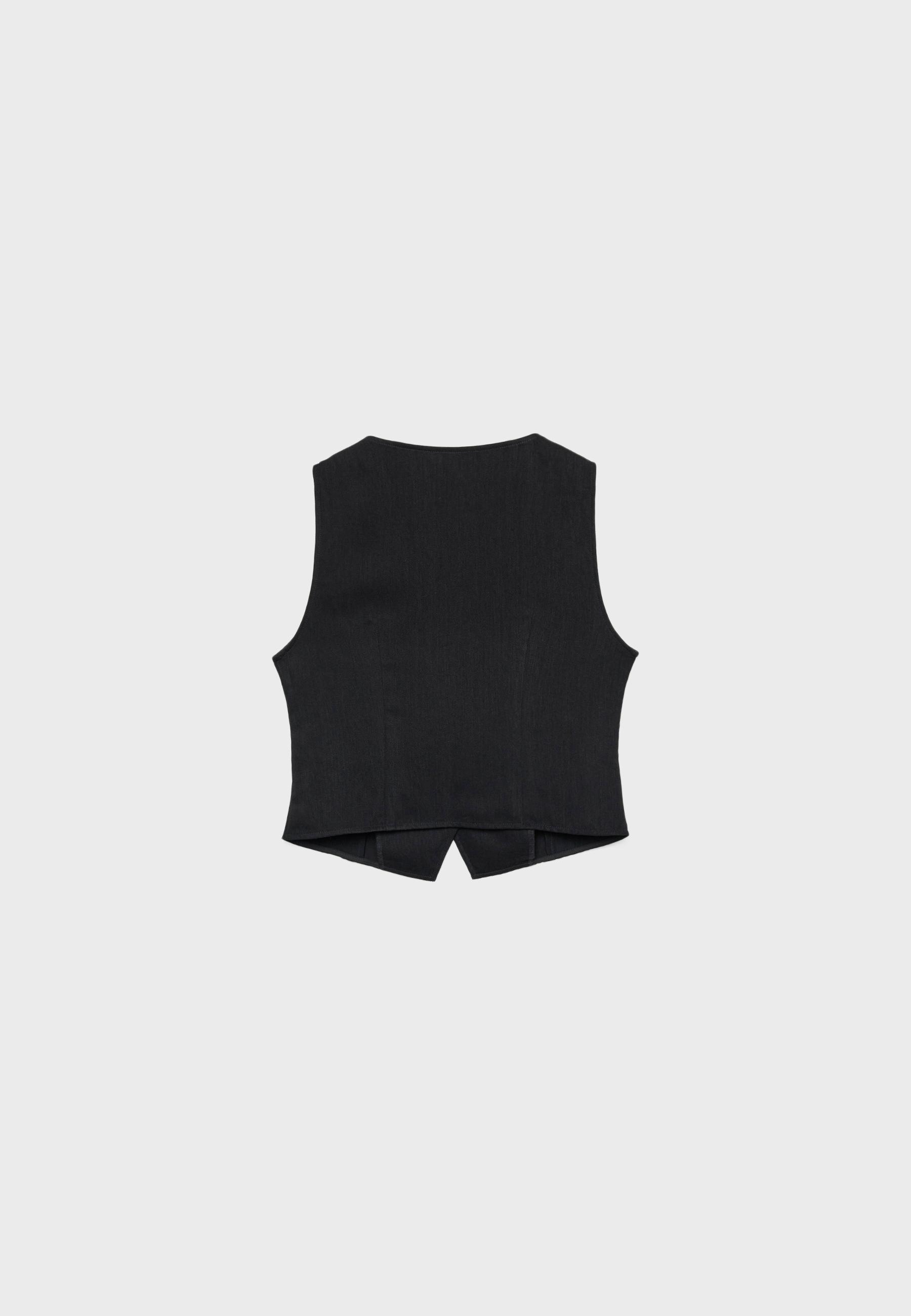 Regular buttoned waistcoat — Black