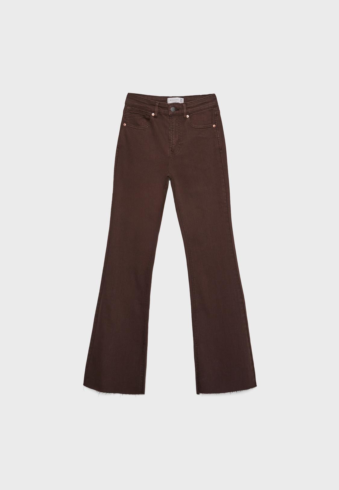 D74 Flare stretch slit trousers