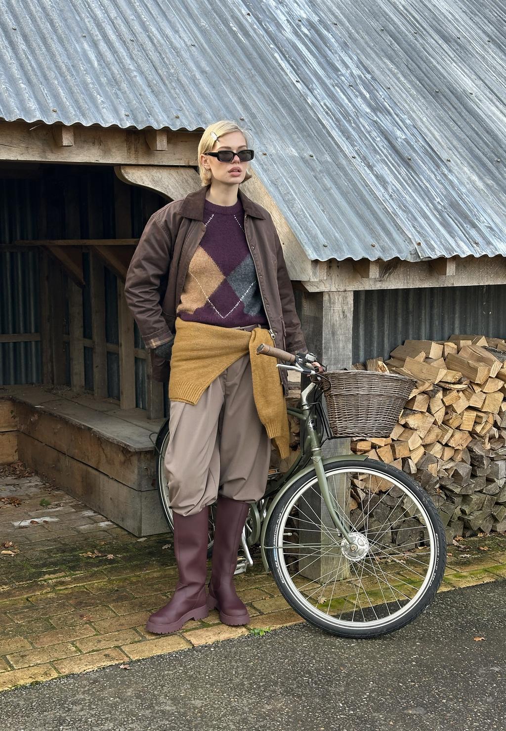 Botas planas efecto goma