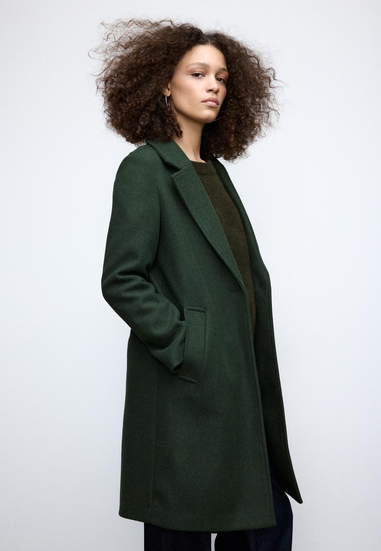 casaco midi com bot%C3%A3o de toque