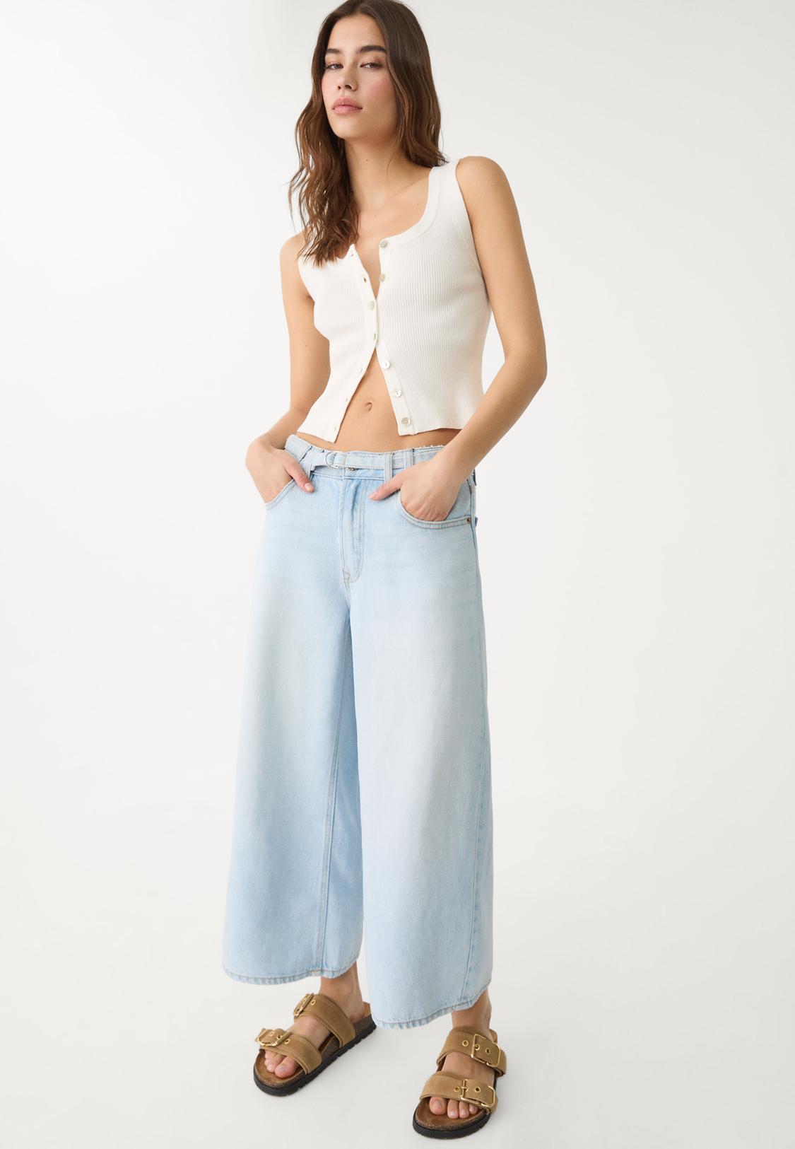 Stradivarius Culotte Lino Pantalones Culote Stradivarius