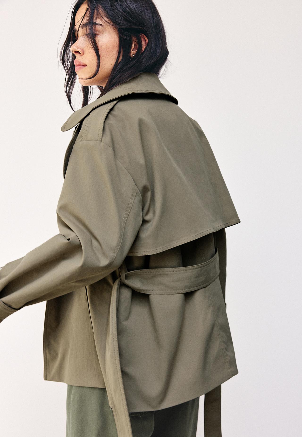 Regular high neck trench coat — Beige