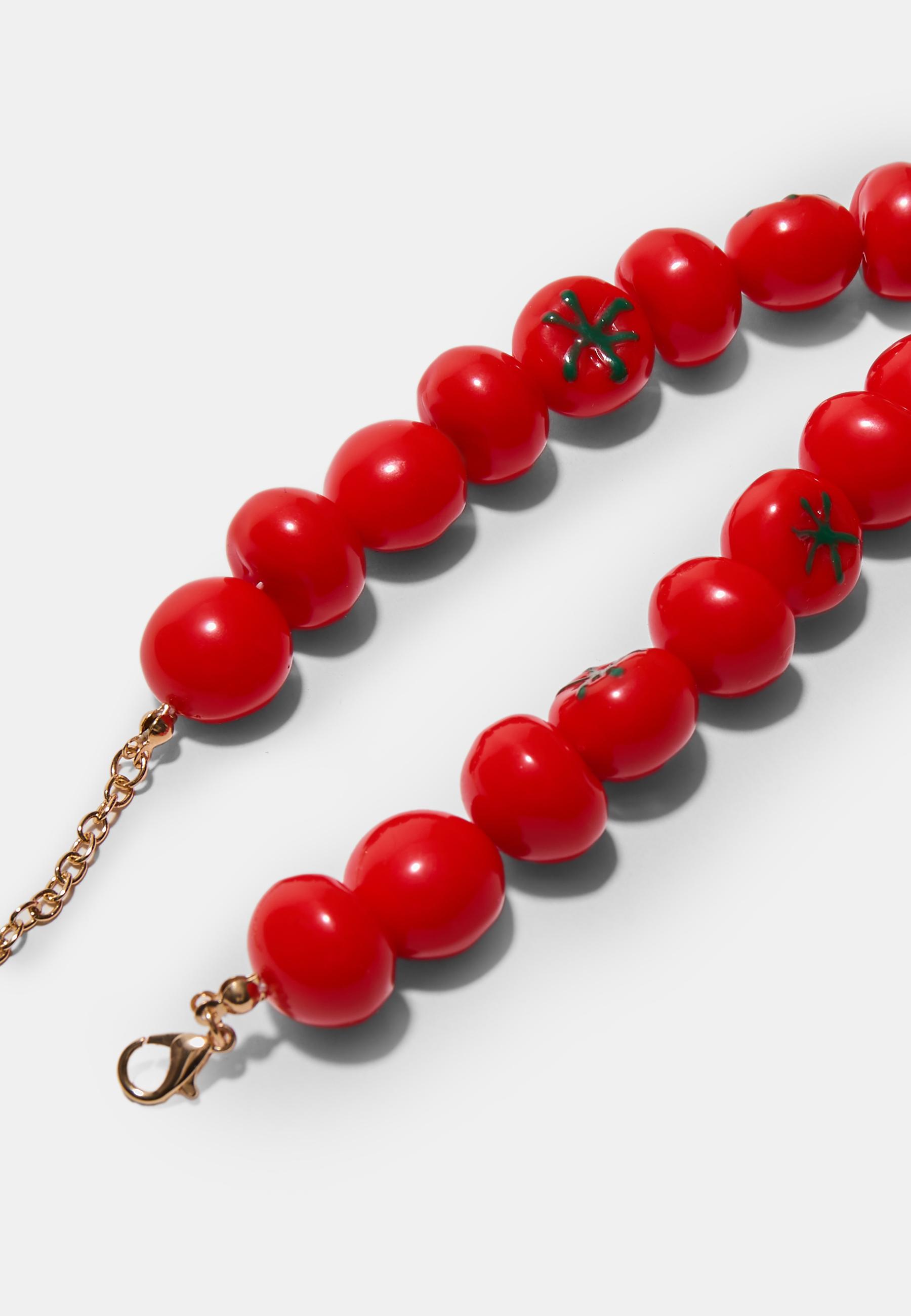 Multi tomato necklace — Red