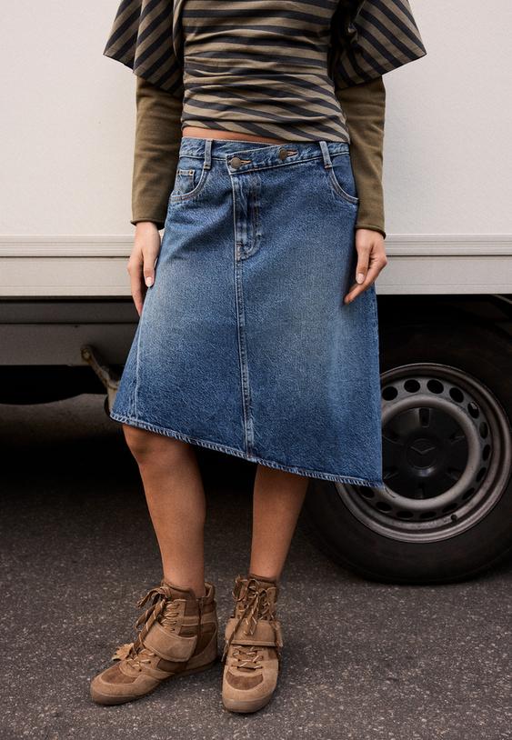 falda midi asimetrica