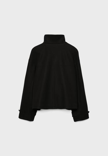 Soft-touch crossover high neck jacket — Black 9