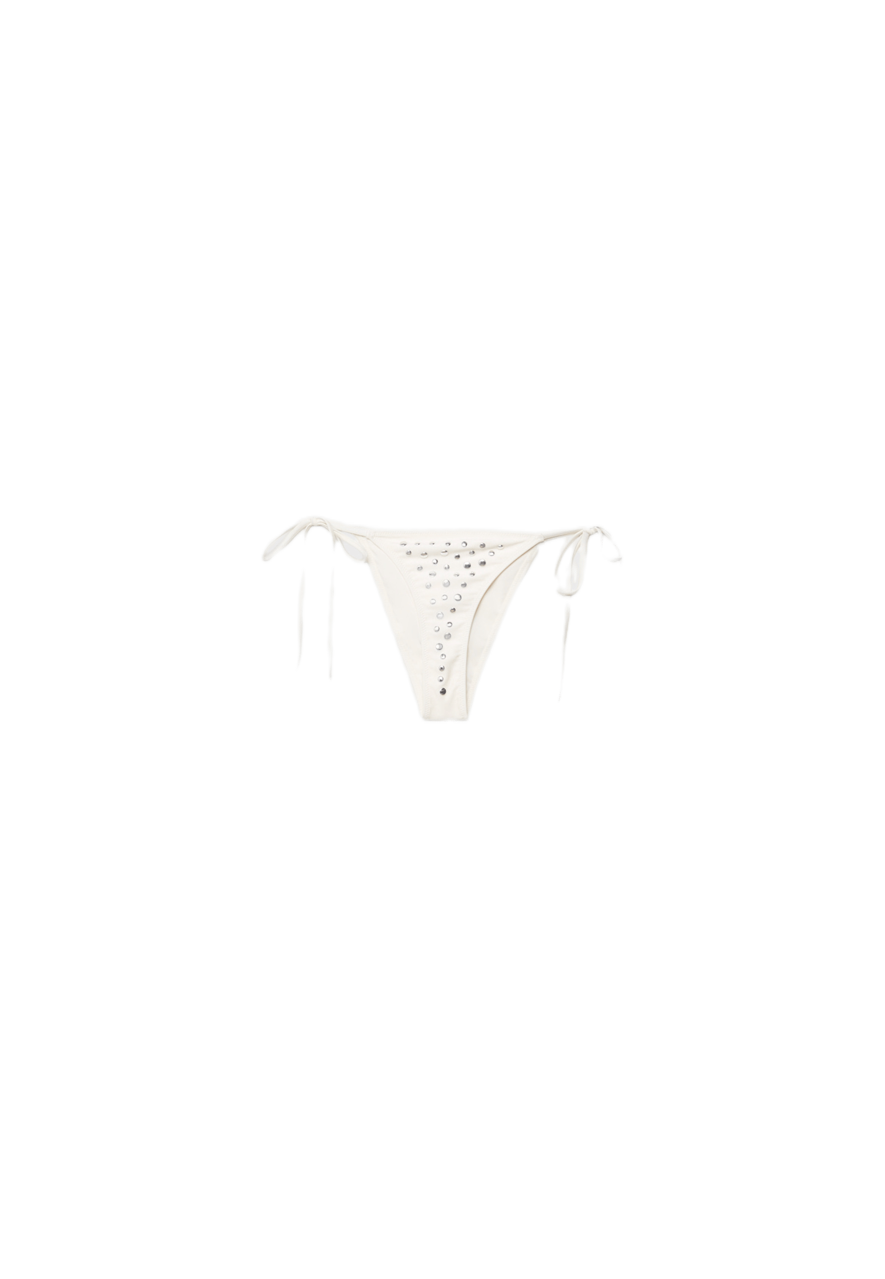 Large studded Brazilian bikini briefs — Ecru