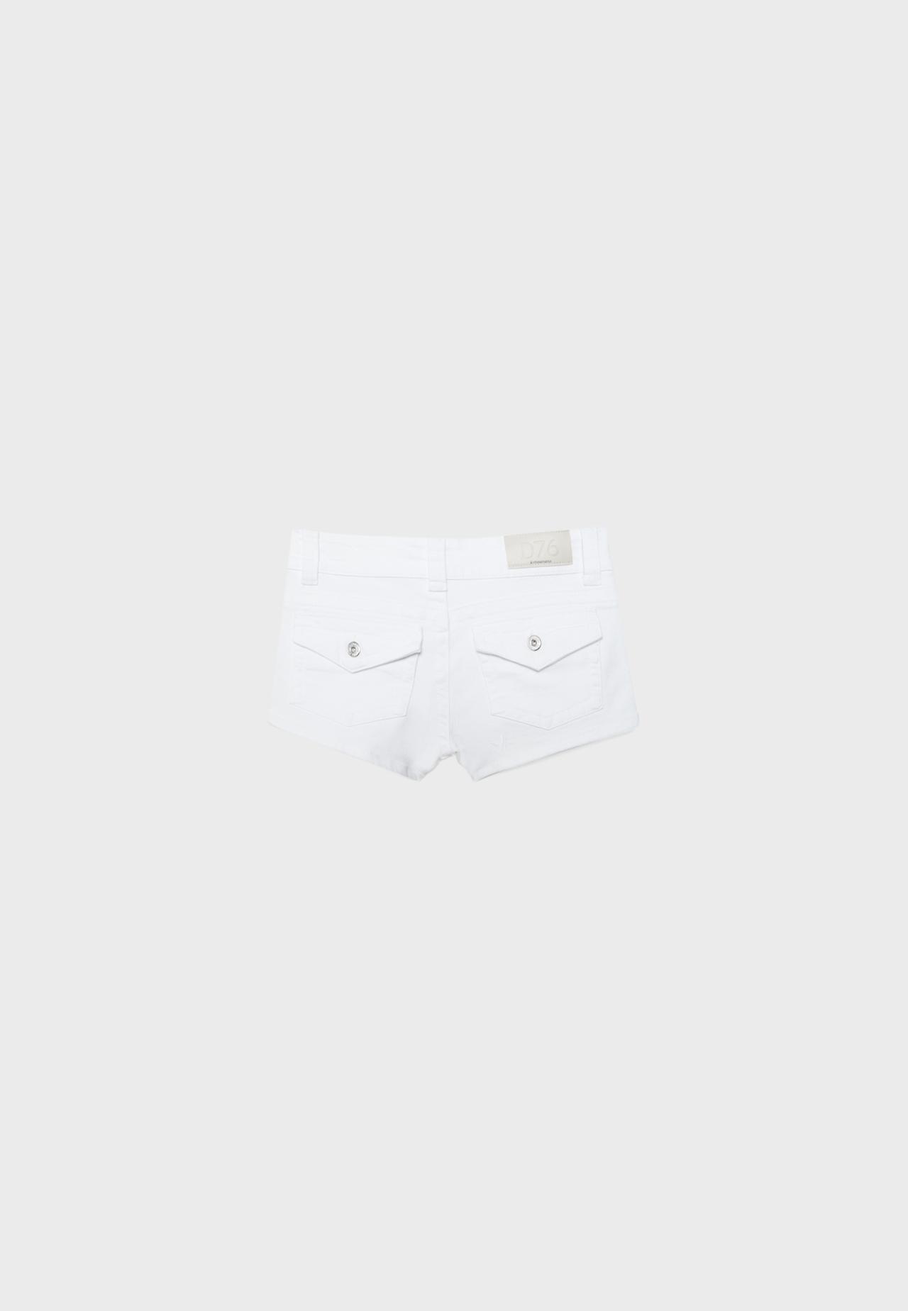 D76 denim mini shorts — White