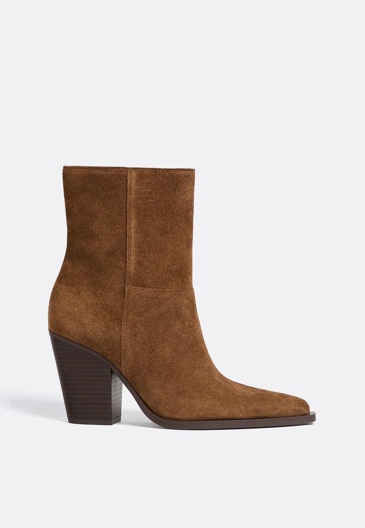 leather cowboy ankle boots