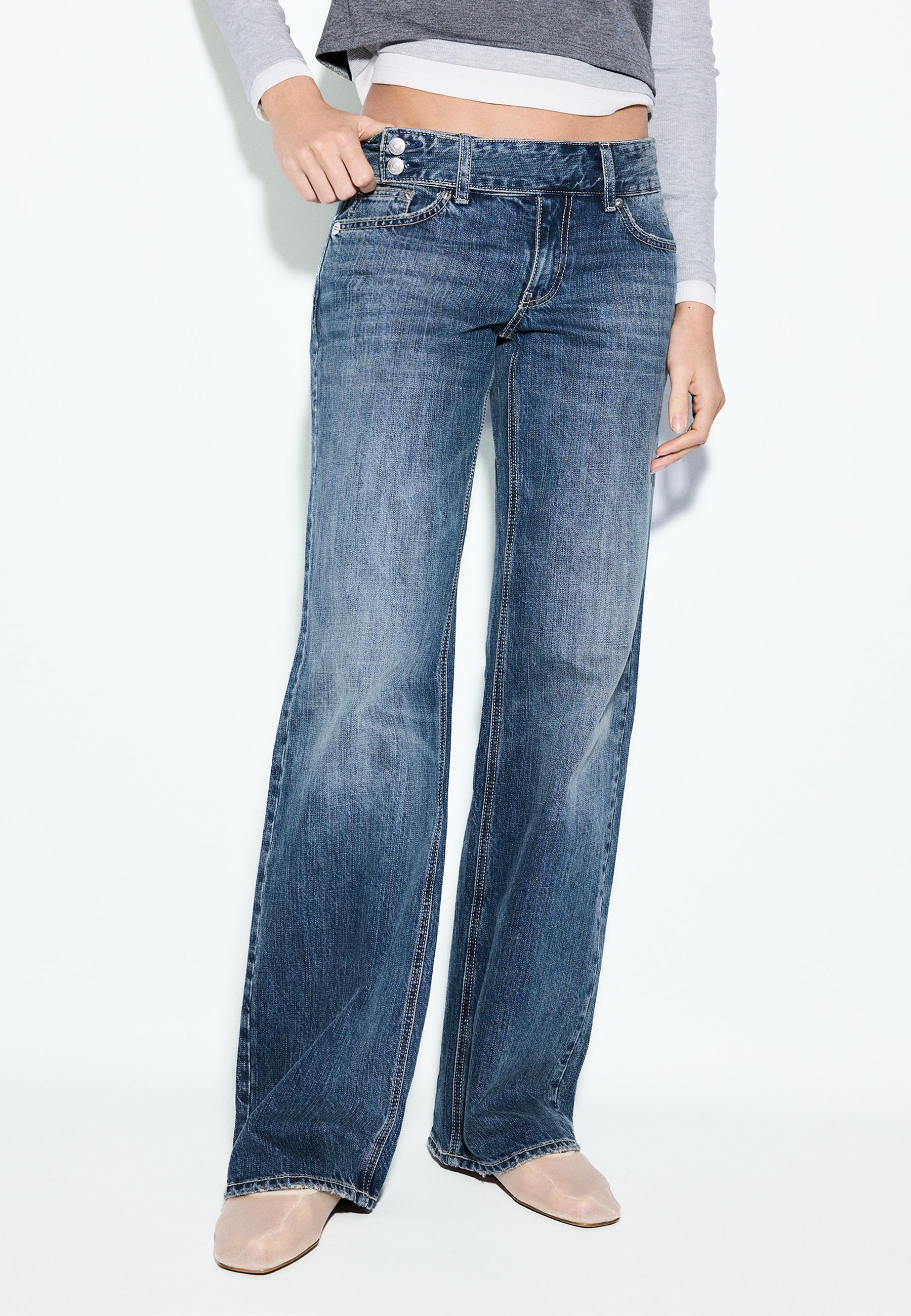 Düşük bel straight fit çekiç belli jean - Görsel 5