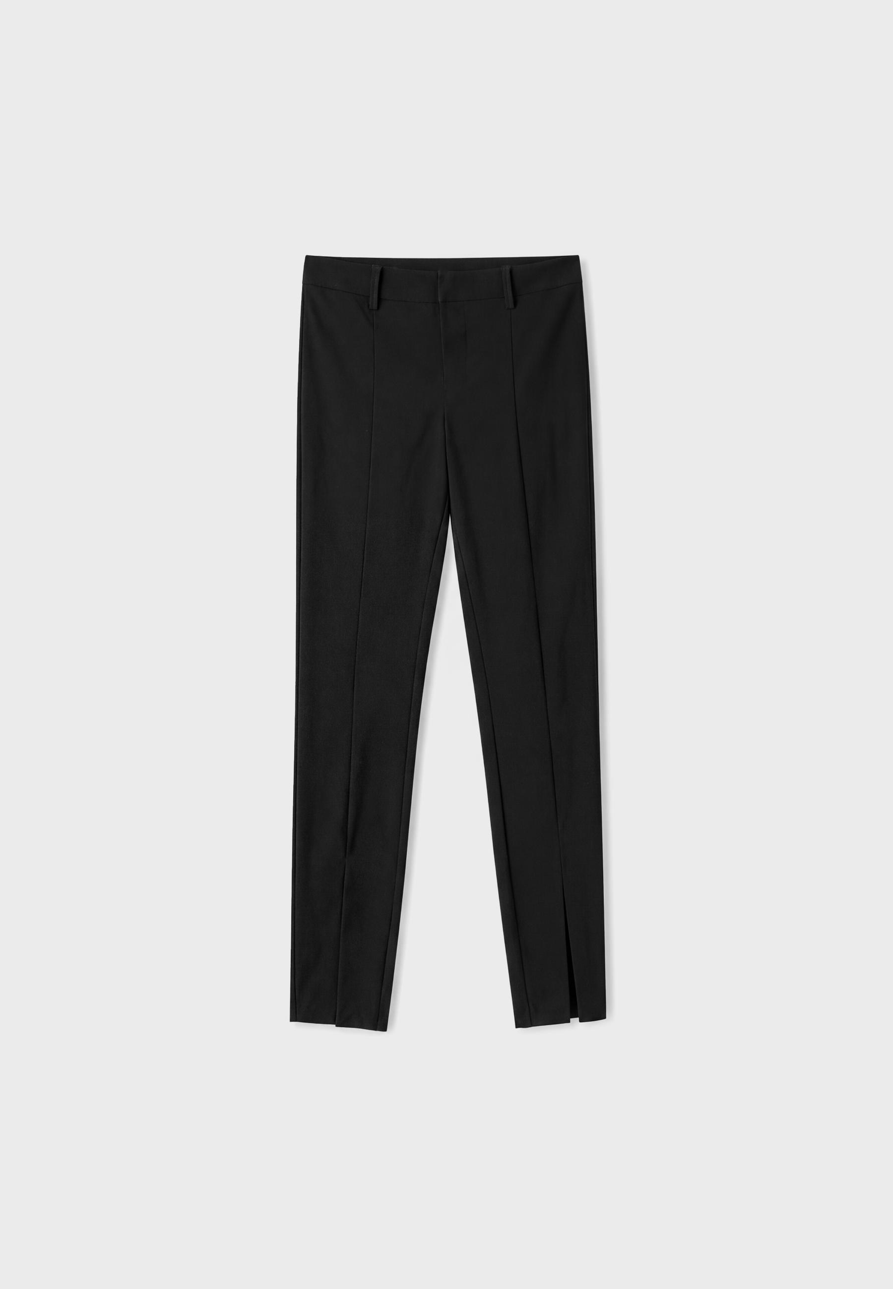 Bengaline trousers with splits — Black