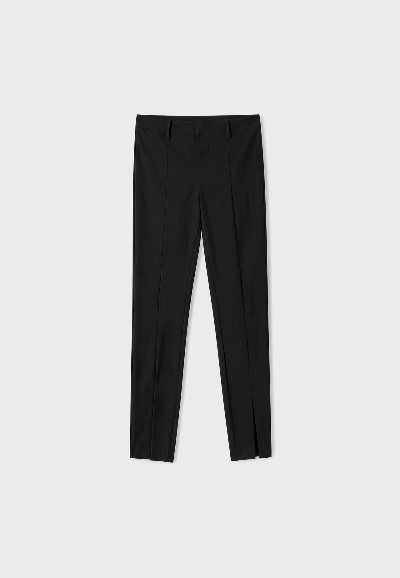 Bengaline trousers with splits — Black