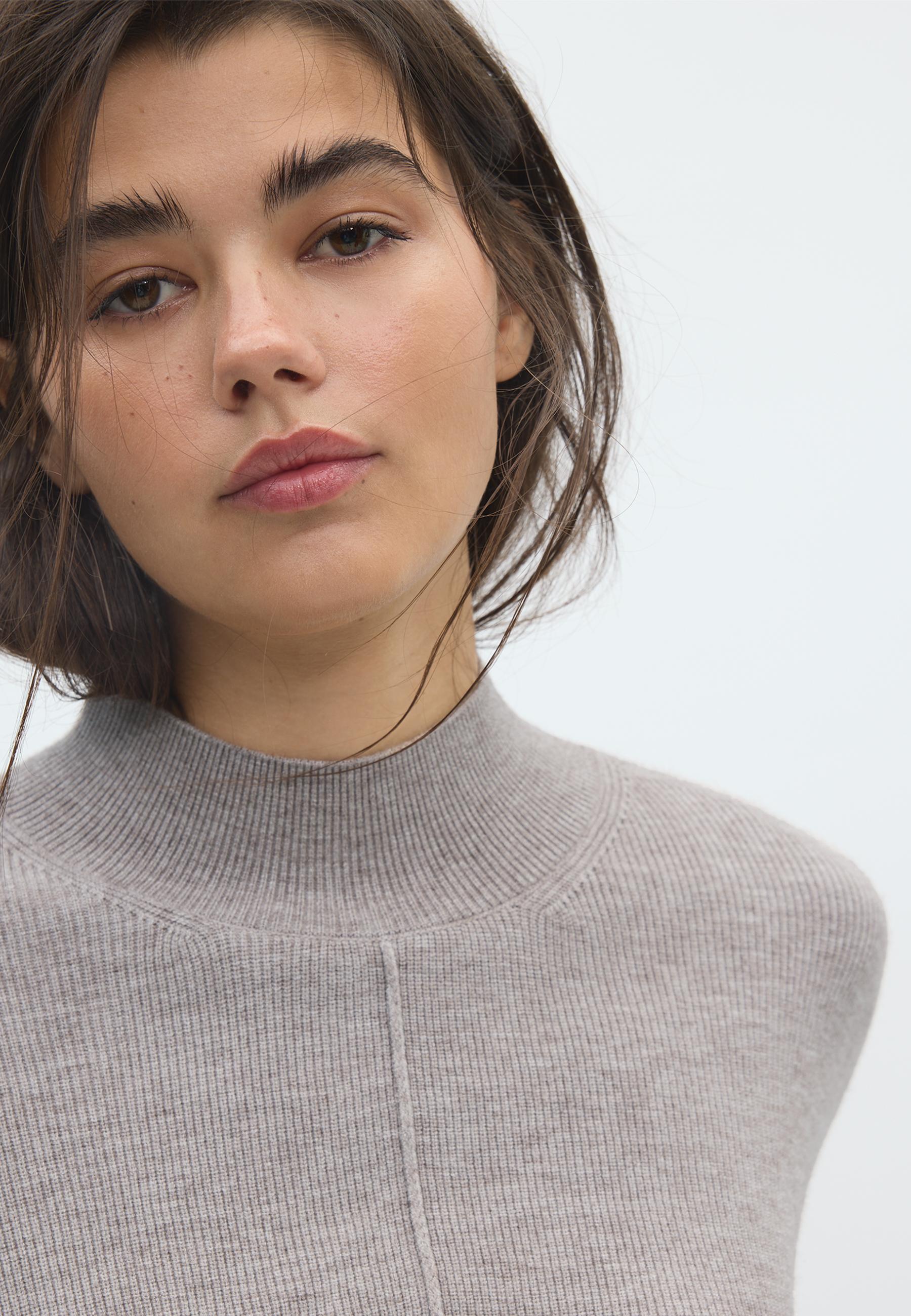 Batwing sleeve mock neck knit sweater — 0-458