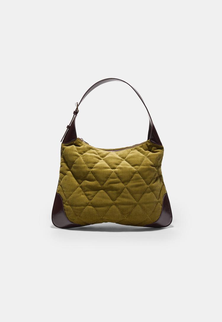 bolso hombro combinado pana