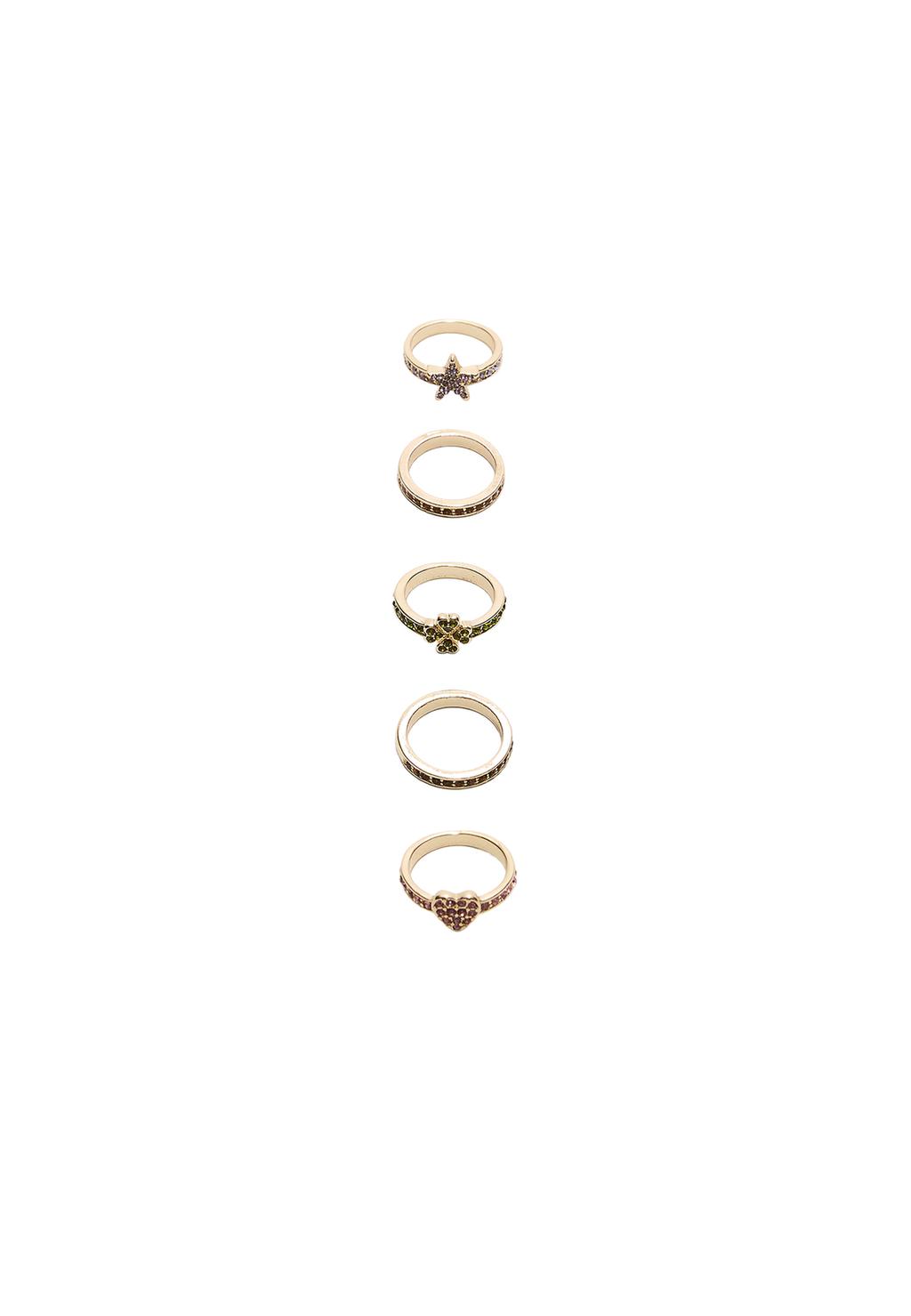 Set 5 anillos brillos