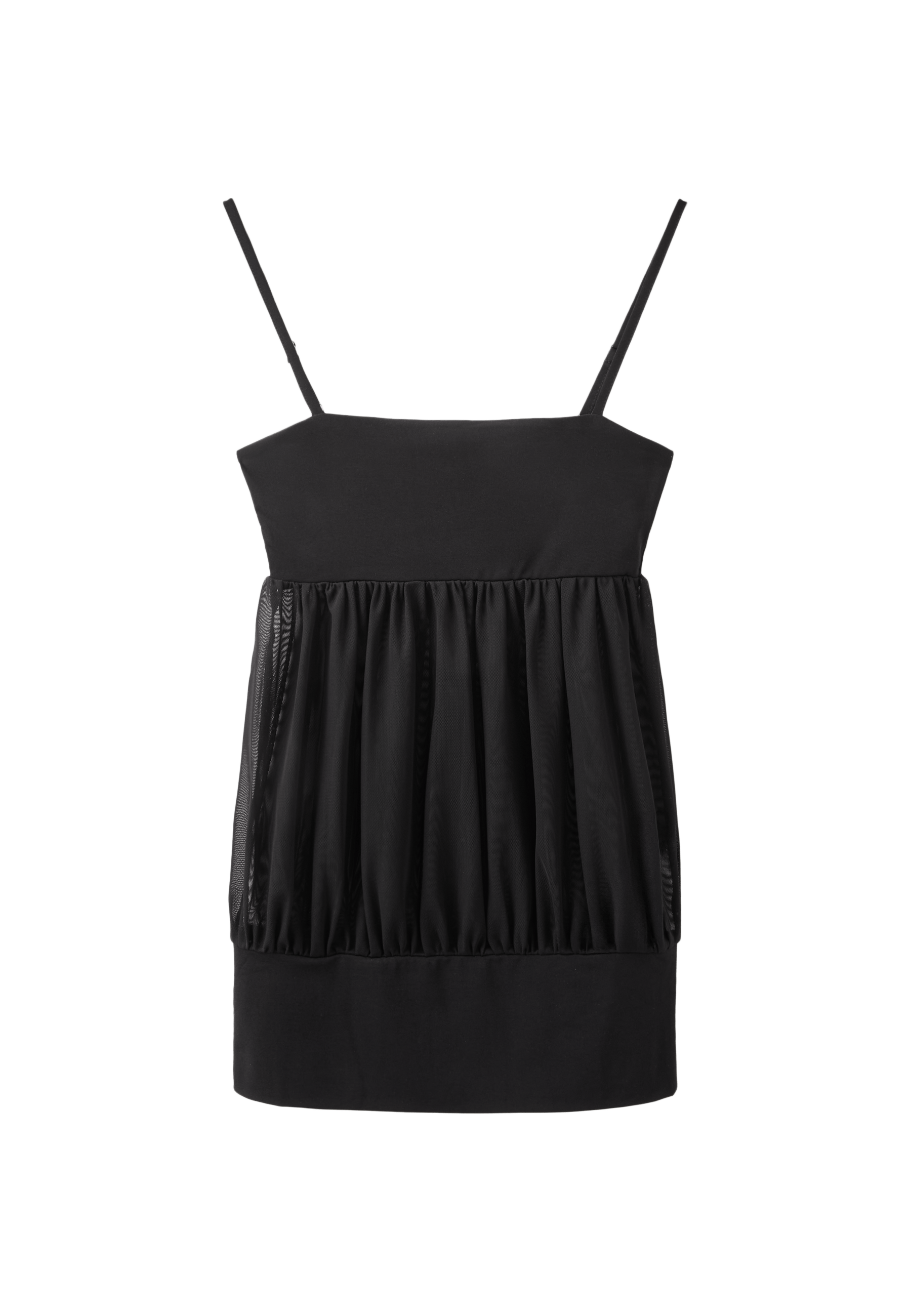 Fitted mesh balloon top — Black