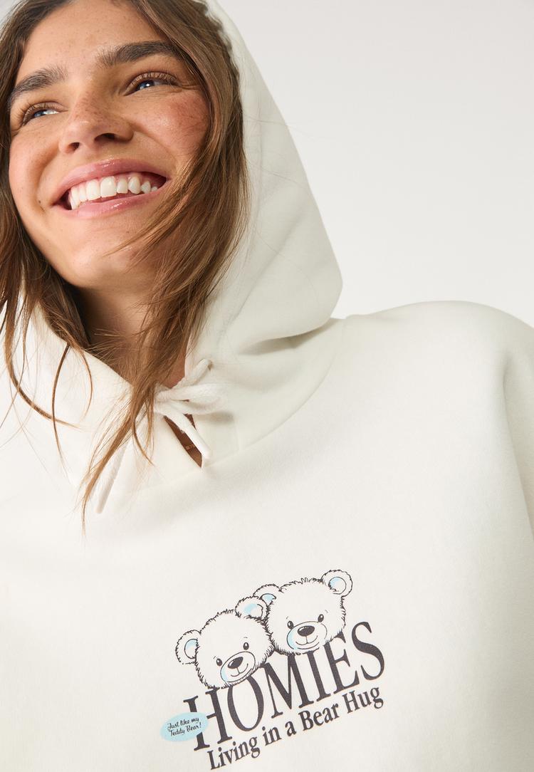 sudadera capucha estampado