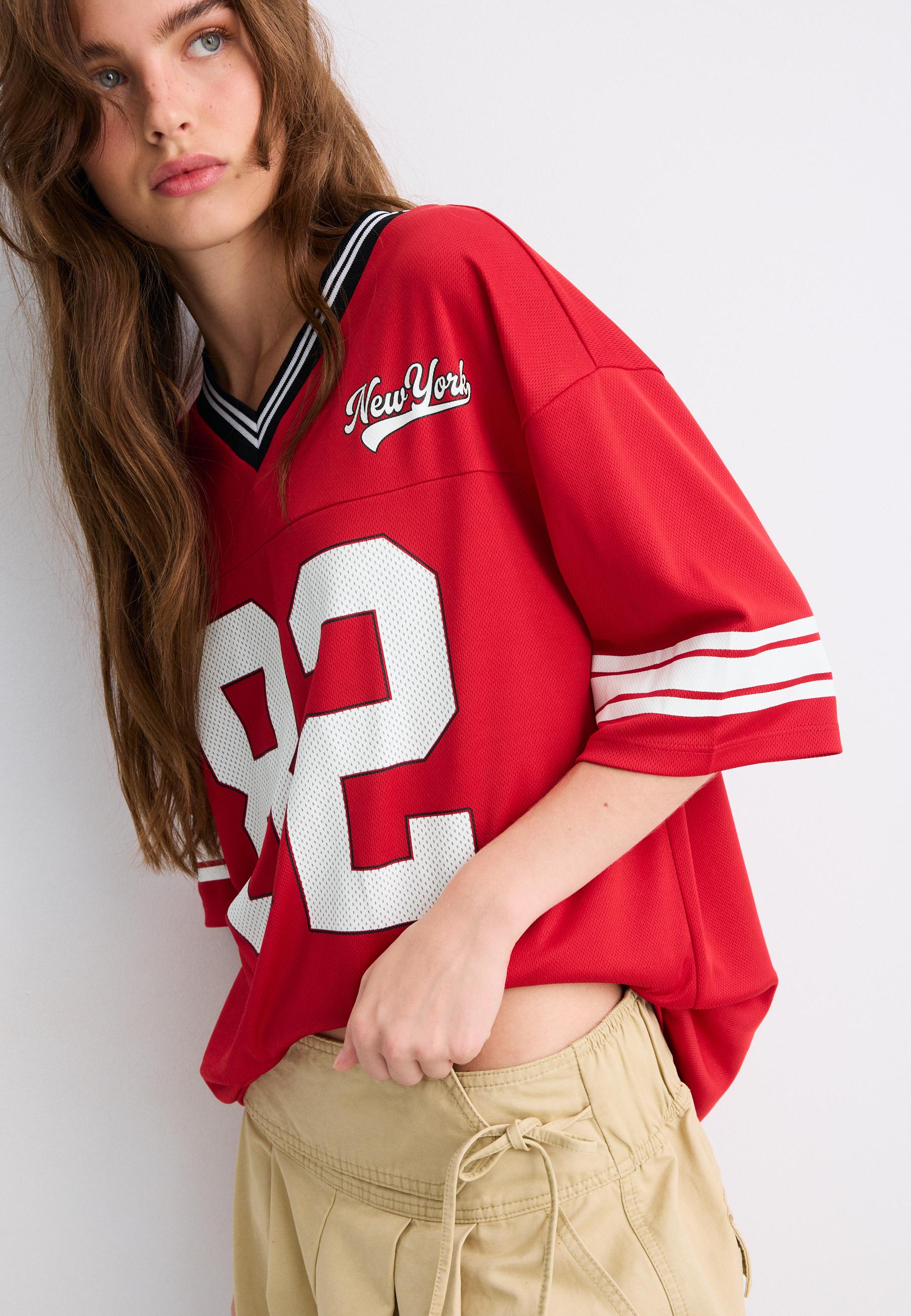 Maxi number T-shirt — Red