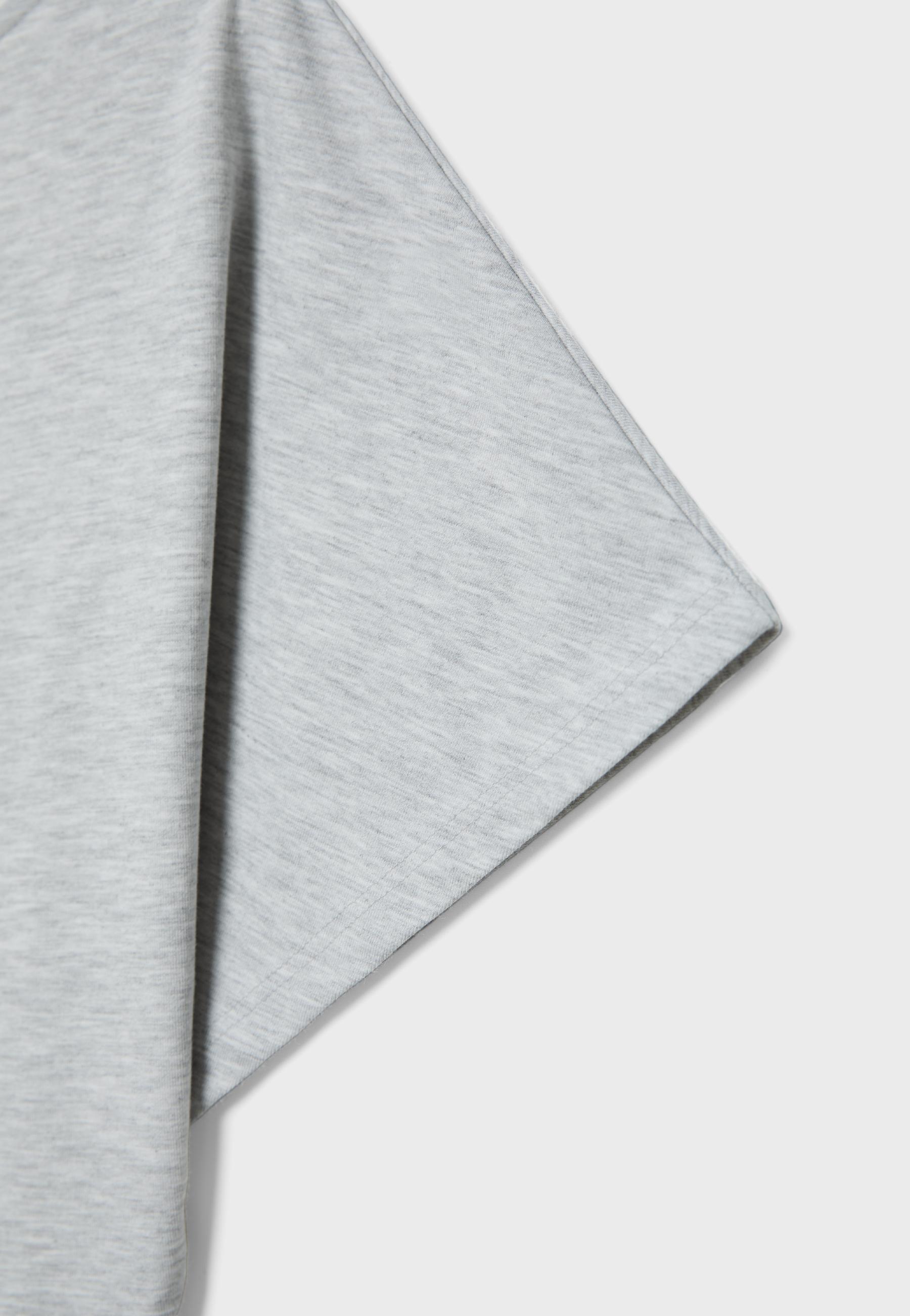 Short sleeve boat neck T-shirt — Grey melange