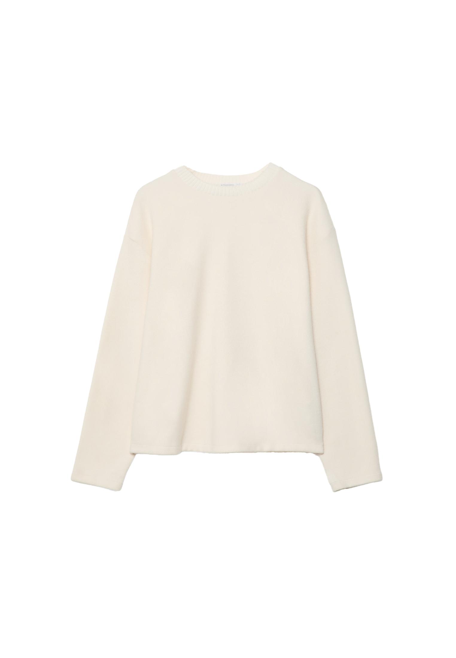 Knit round neck T-shirt — Ecru