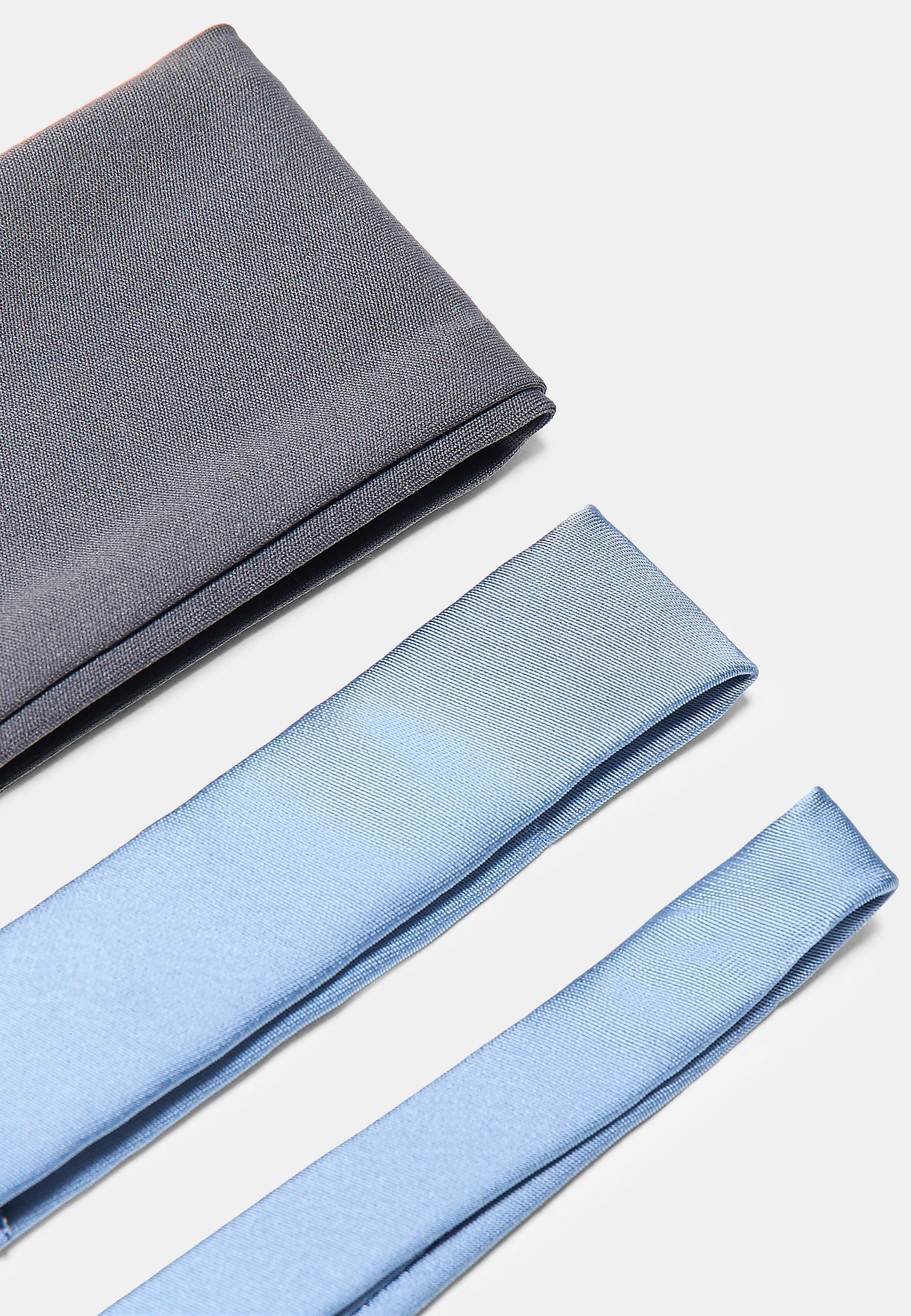 Set of 3 elasticated sports fur headbands — Grey