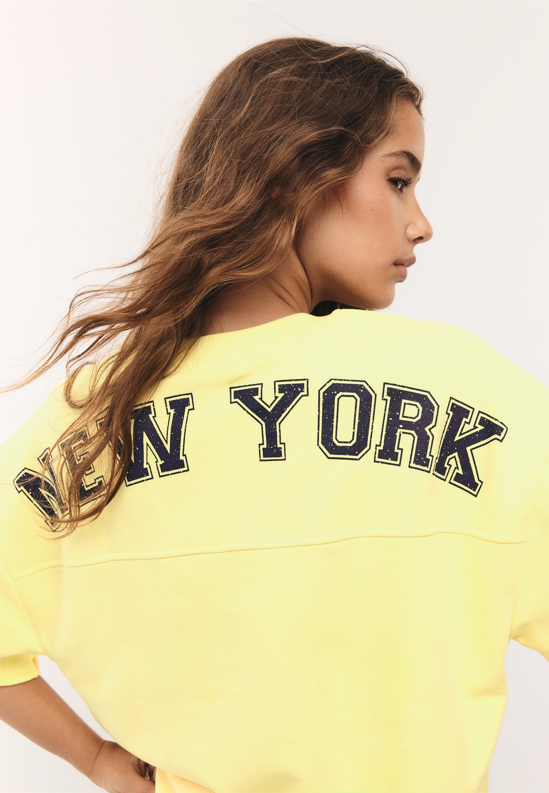 New York short sleeve sweatshirt — Pastel yellow