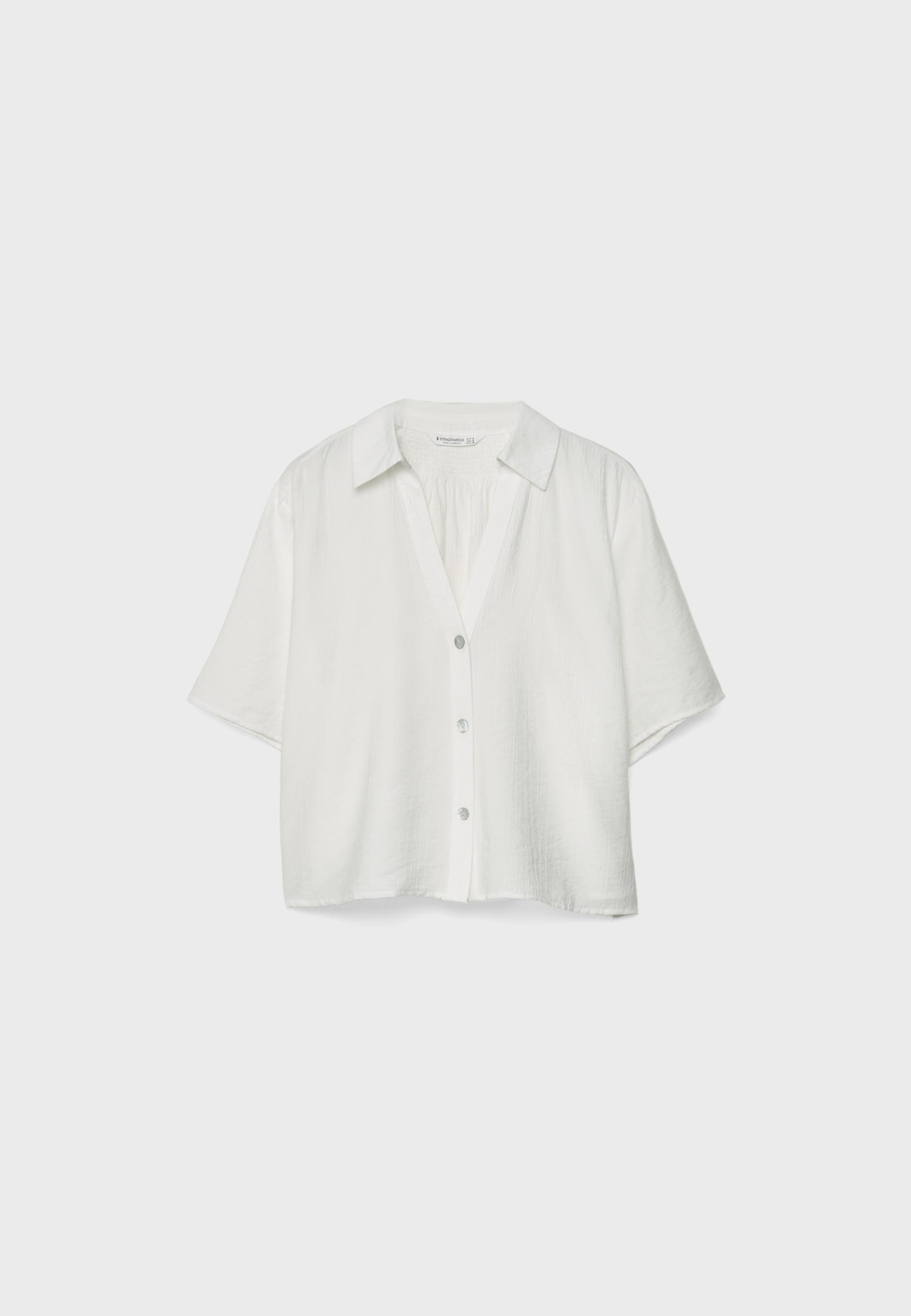 Button-up flowing shirt — White