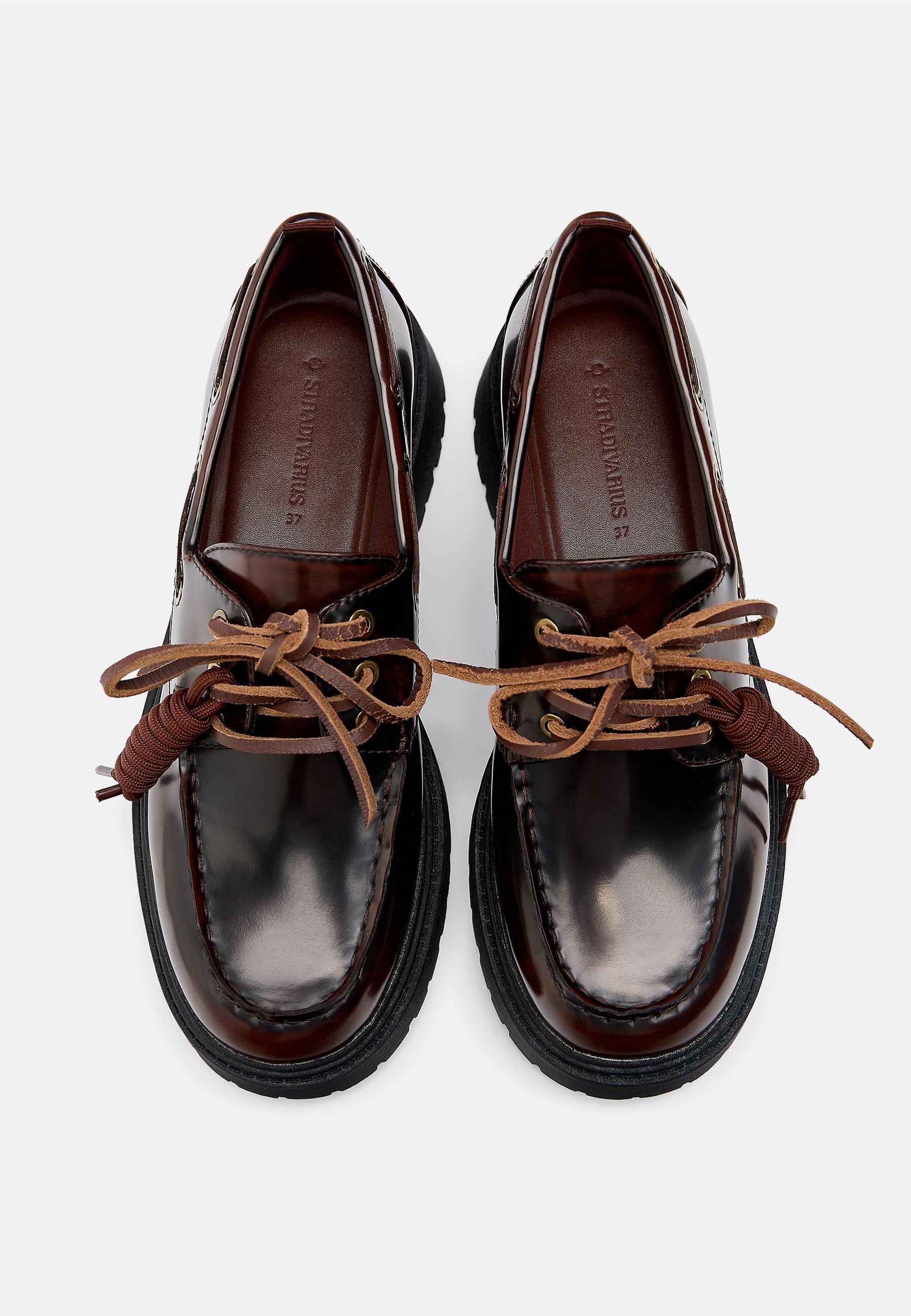Platform boat shoes — BROWN