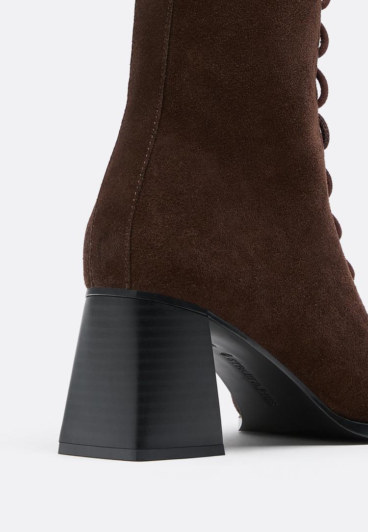 botin tacon piel cordones