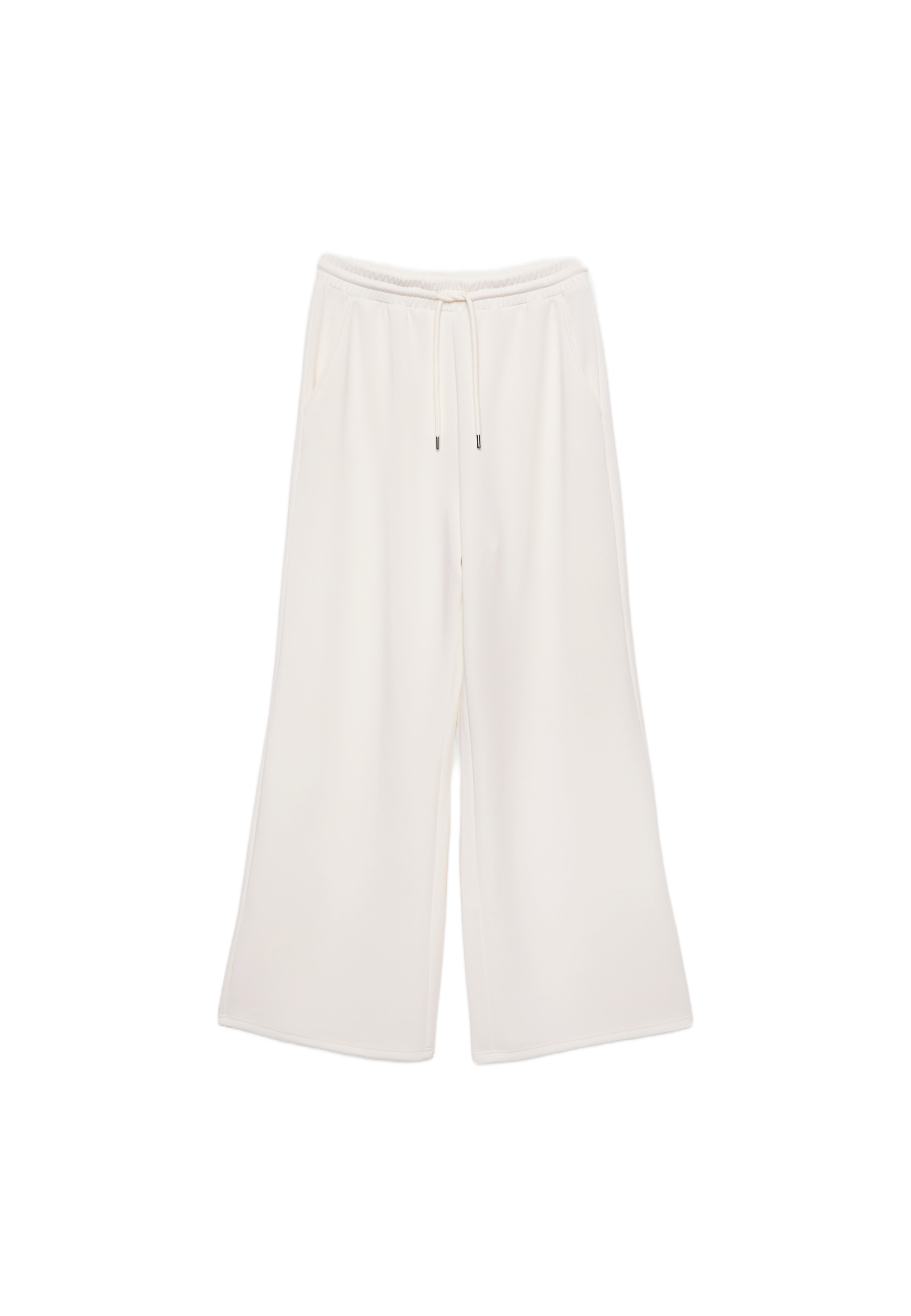 Soft-touch palazzo joggers — Stone