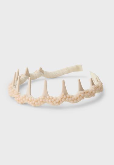 Rigid shimmery headband — Ecru 3