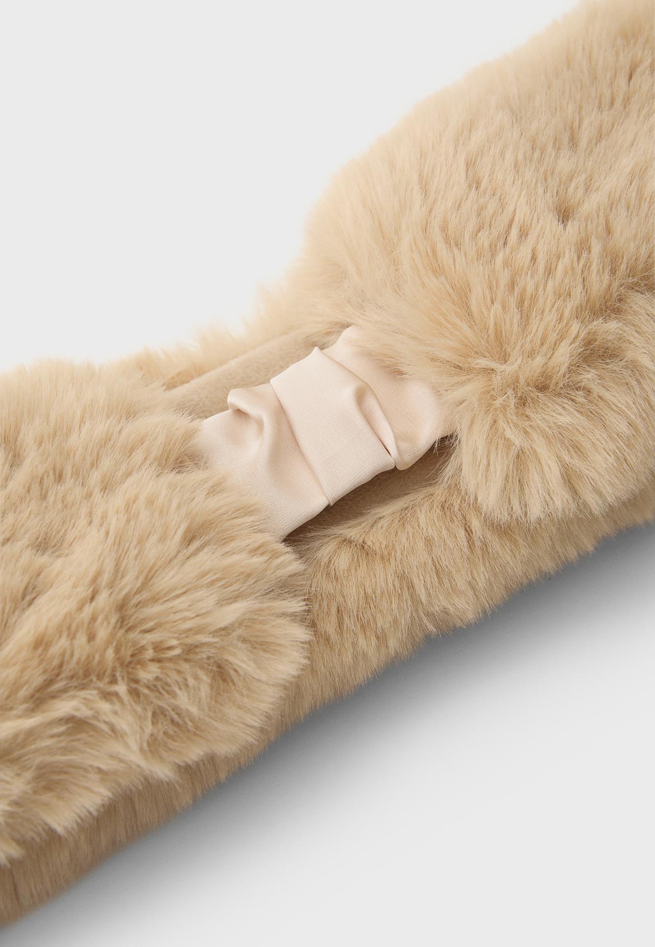 Faux fur headband — Beige