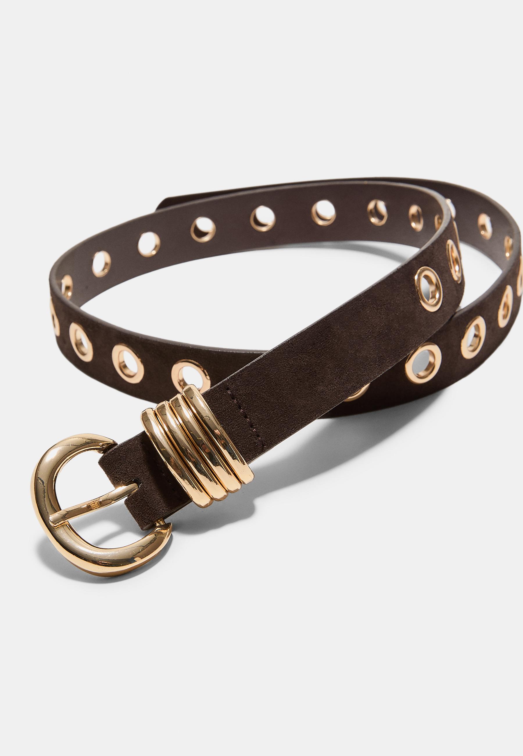 Eyelet Belt — Brown
