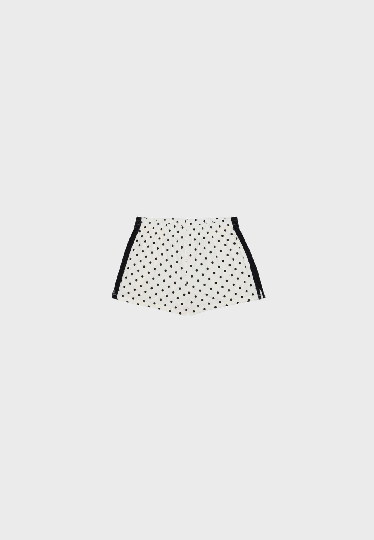 Technical polka dot shorts — Ecru