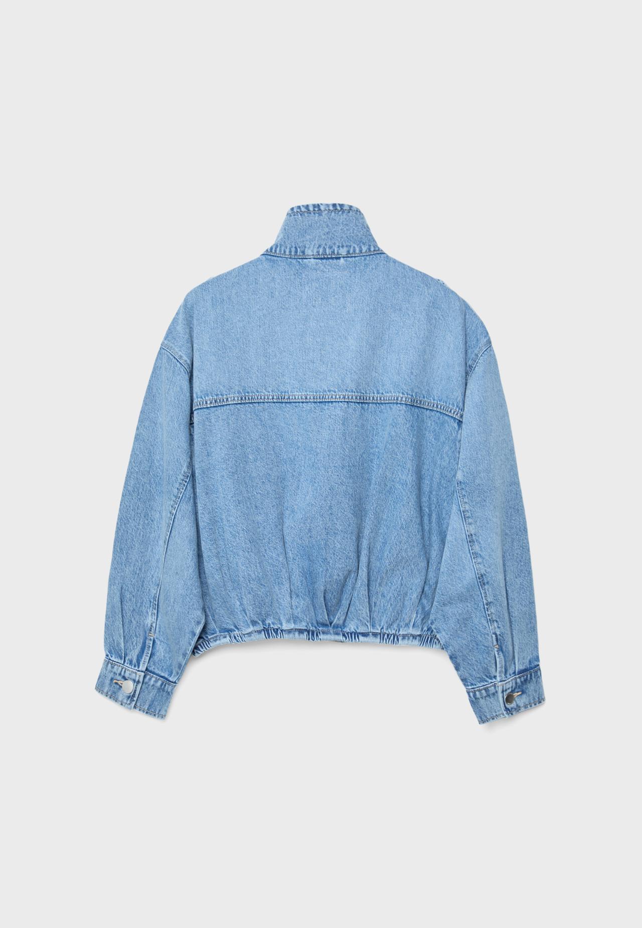 Balloon fit denim jacket — MEDIUM LIGHT BLUE DENIM