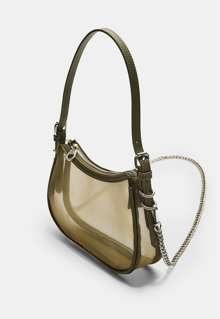 bolso hombro semitransparente rejilla
