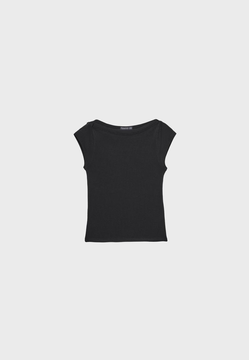 Basic T-shirt met boothals