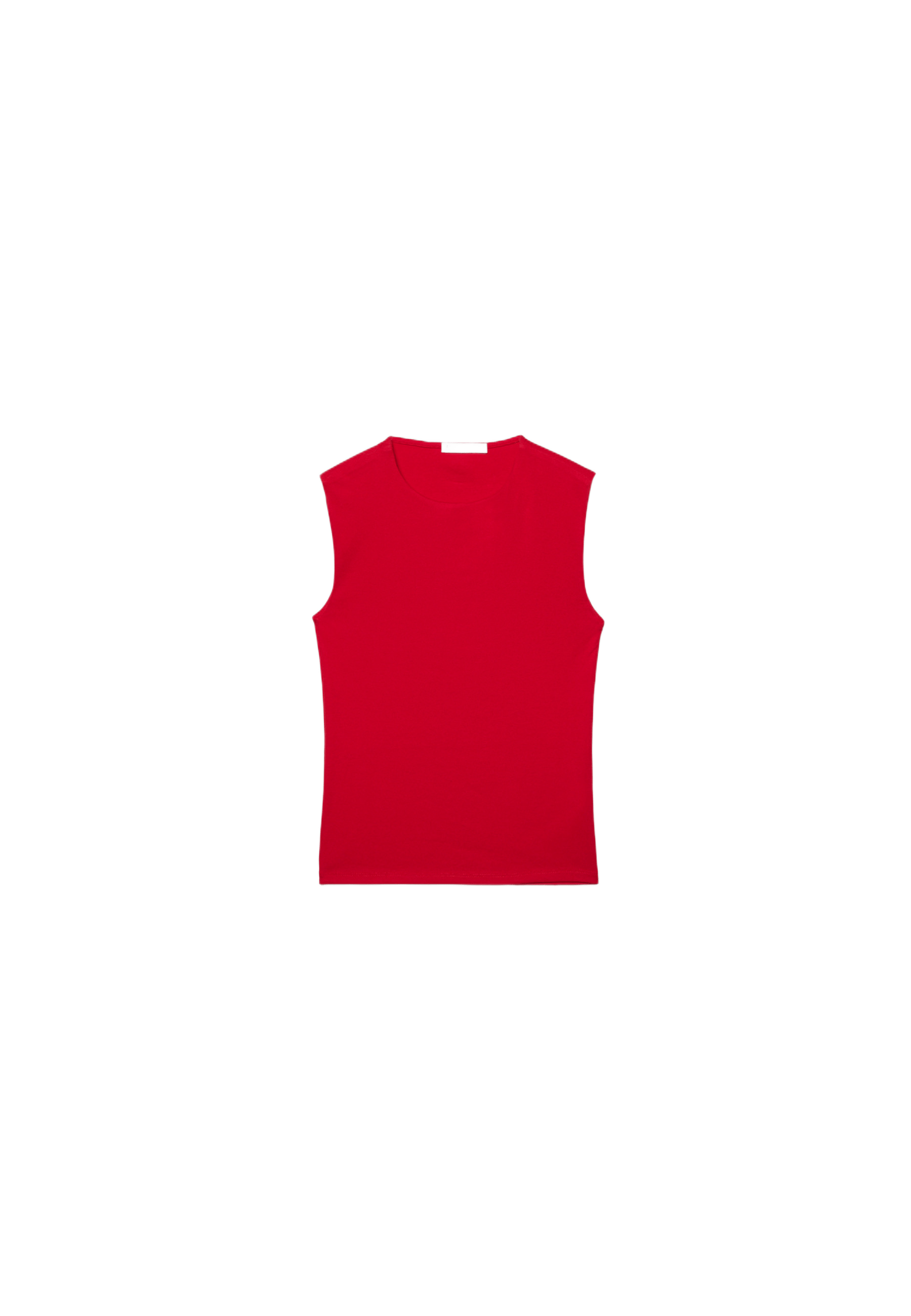 Basic Sleeveless T-Shirt — Red