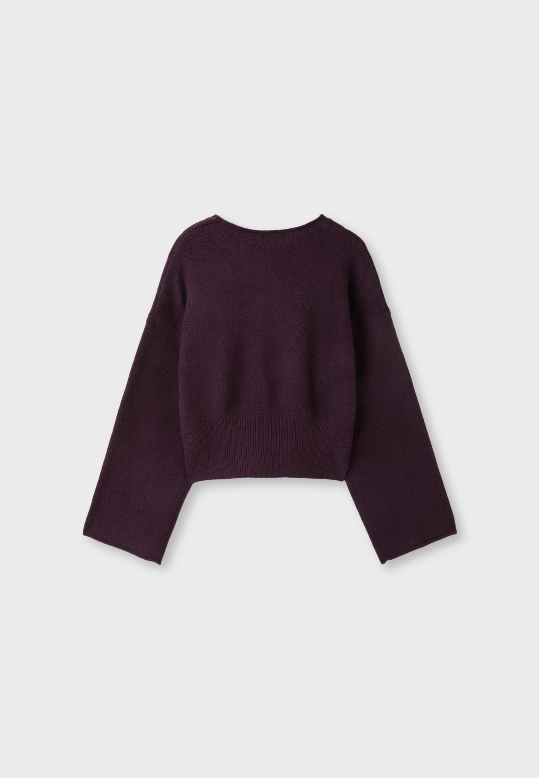 Soft knit waistband jumper — AUBERGINE