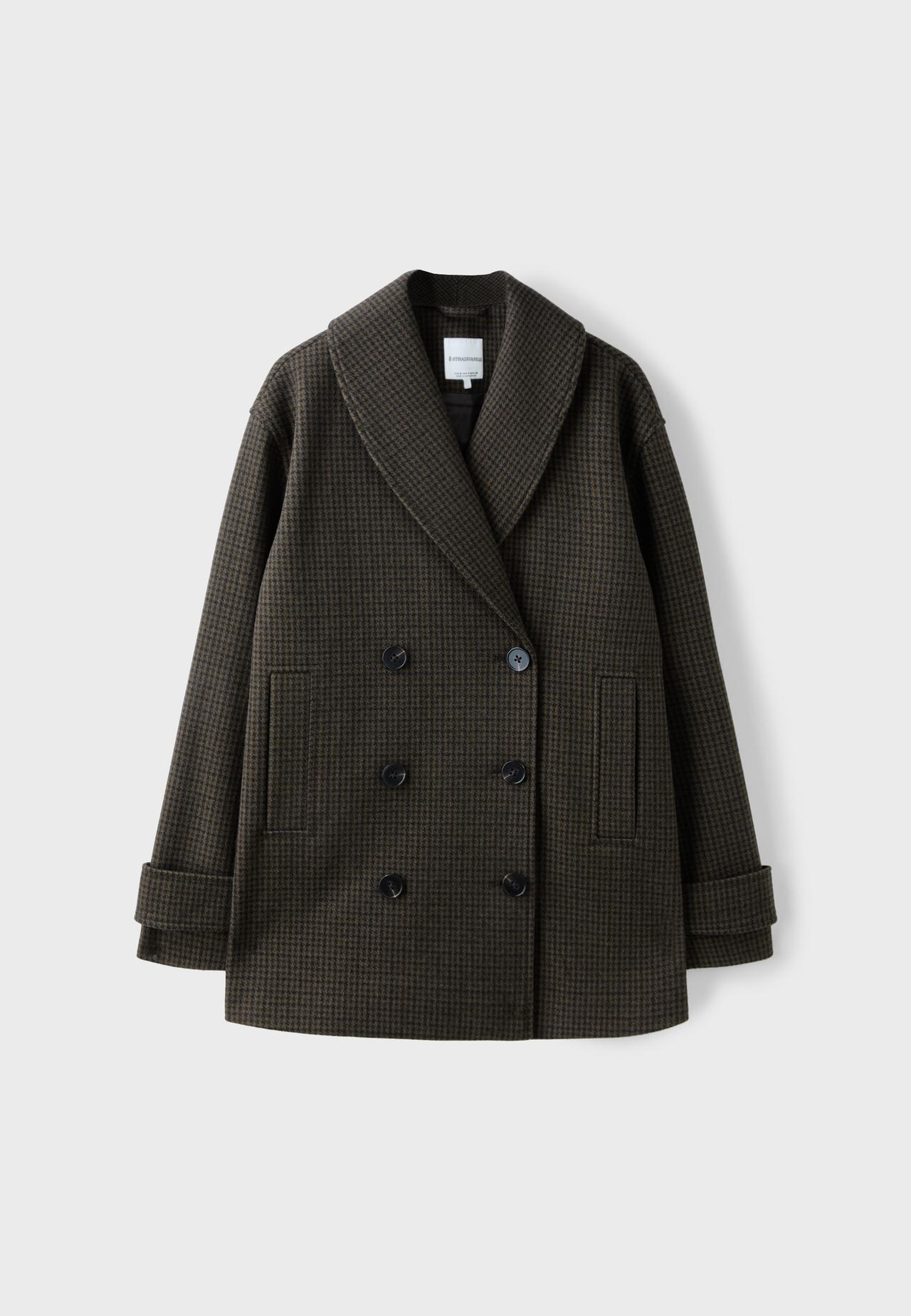 Short shawl neck coat — Khaki