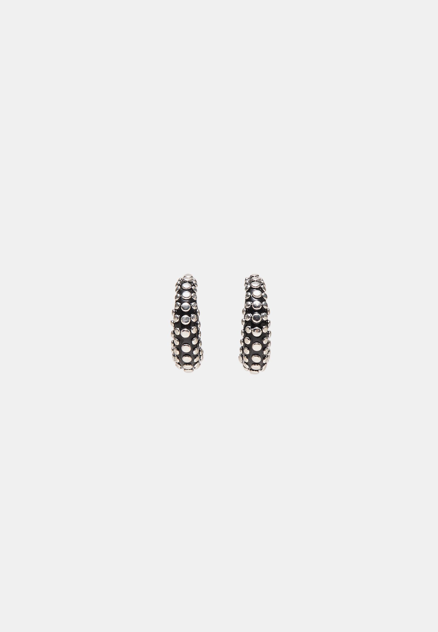 Stud hoop earrings — Black