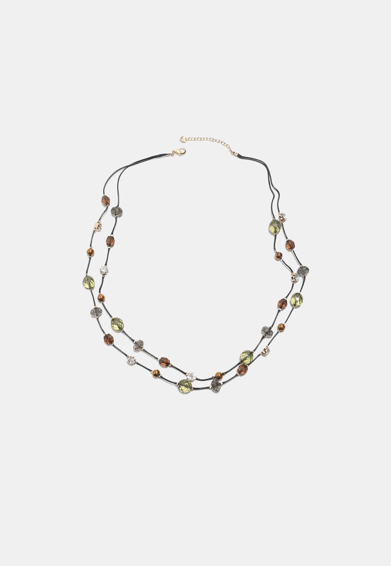 Beaded necklace — Khaki