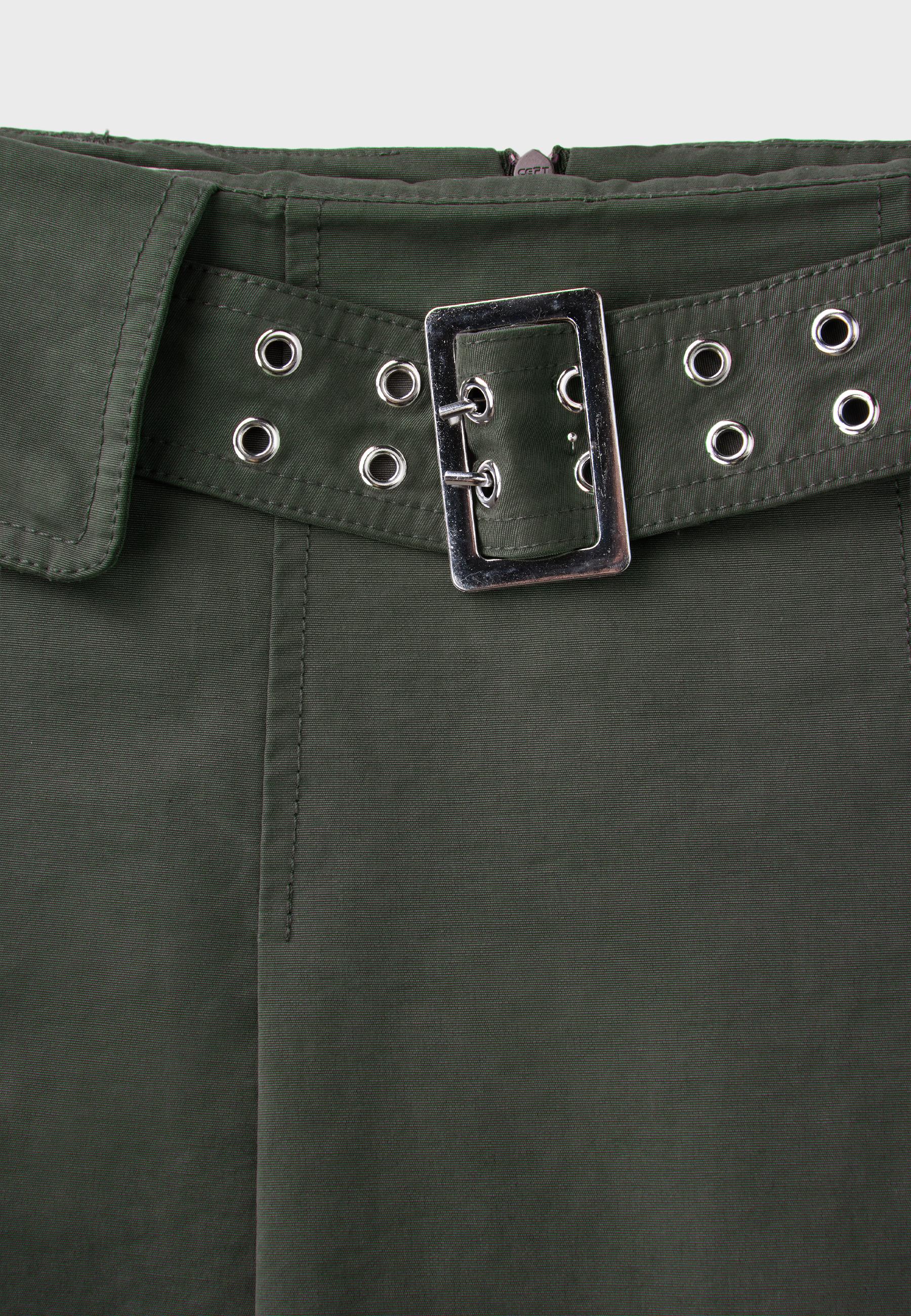 Utility pocket midi skirt — Khaki