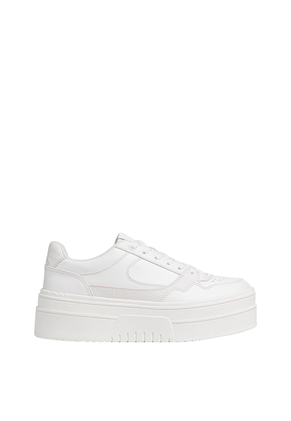 Baskets casual flatform blanches