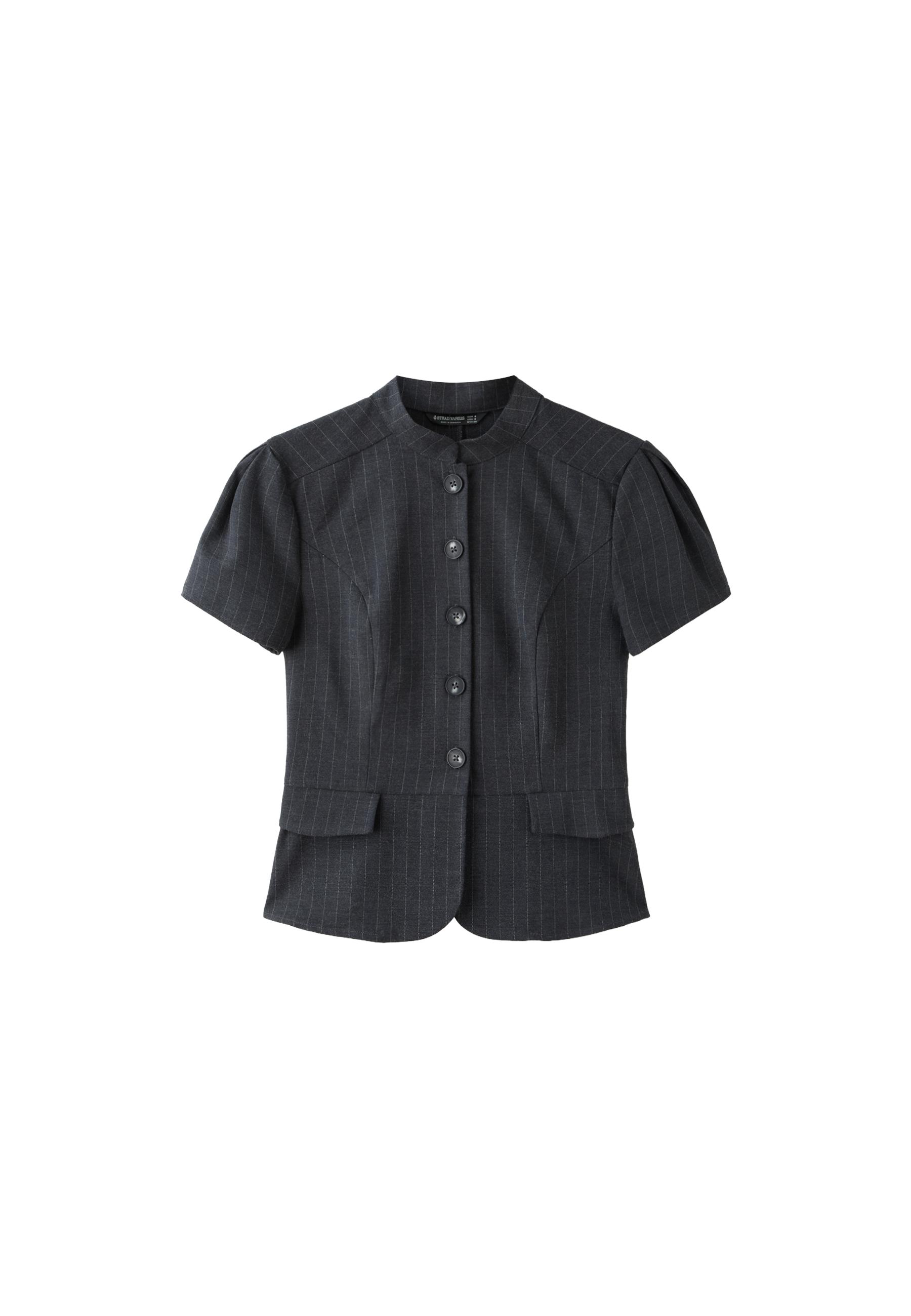 Fitted short sleeve shirt — Dark grey