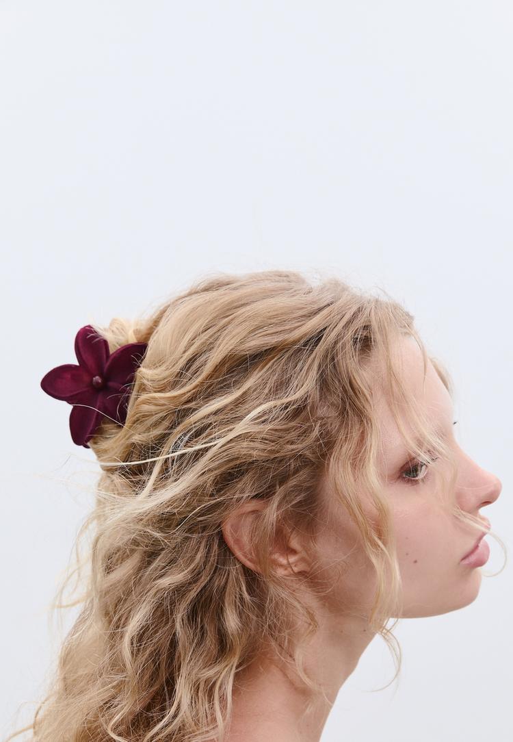 set of 3 floral hair clips